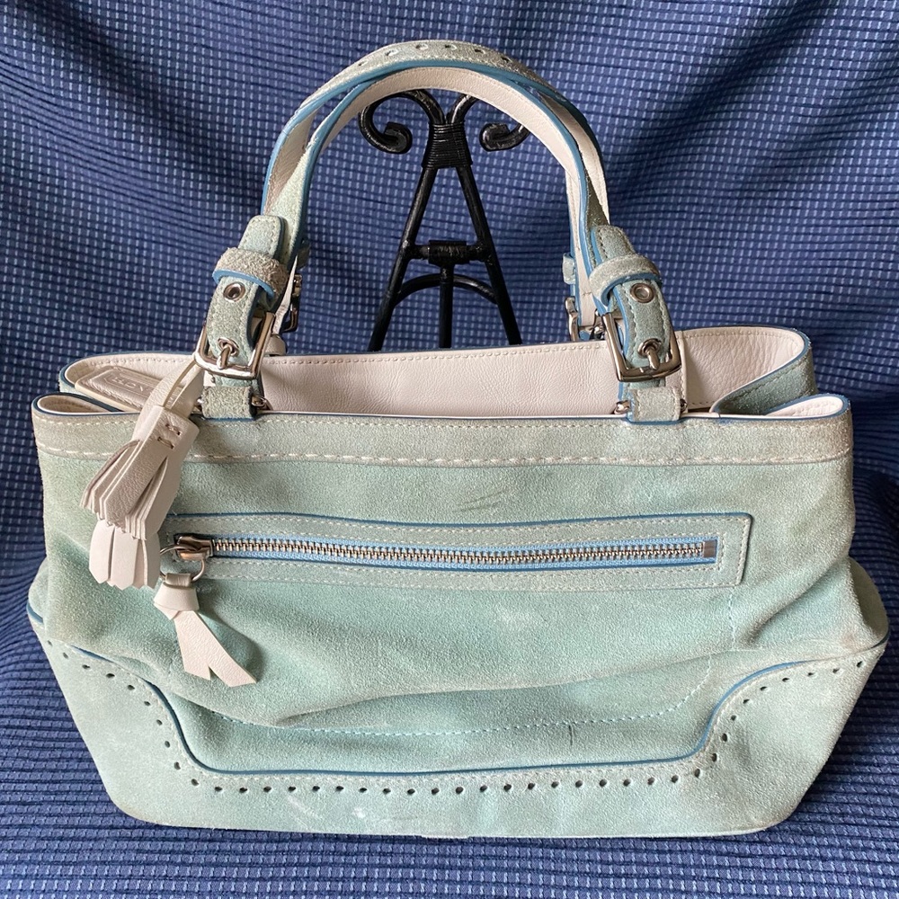 Coach (with COA) Soft Green Suede Handbag